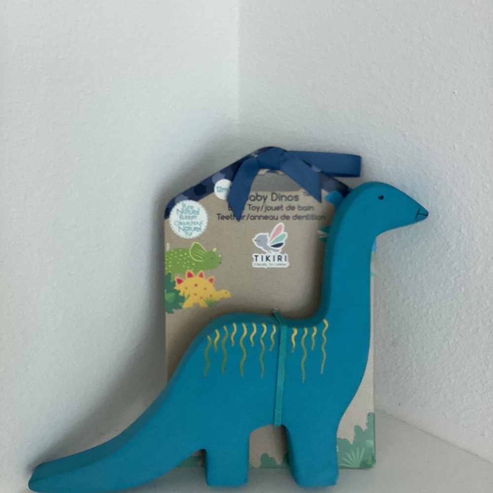 Teething Toy Baby Dinosaur BPA Free TIKIRI Silicone Teether 12+ mo NEW